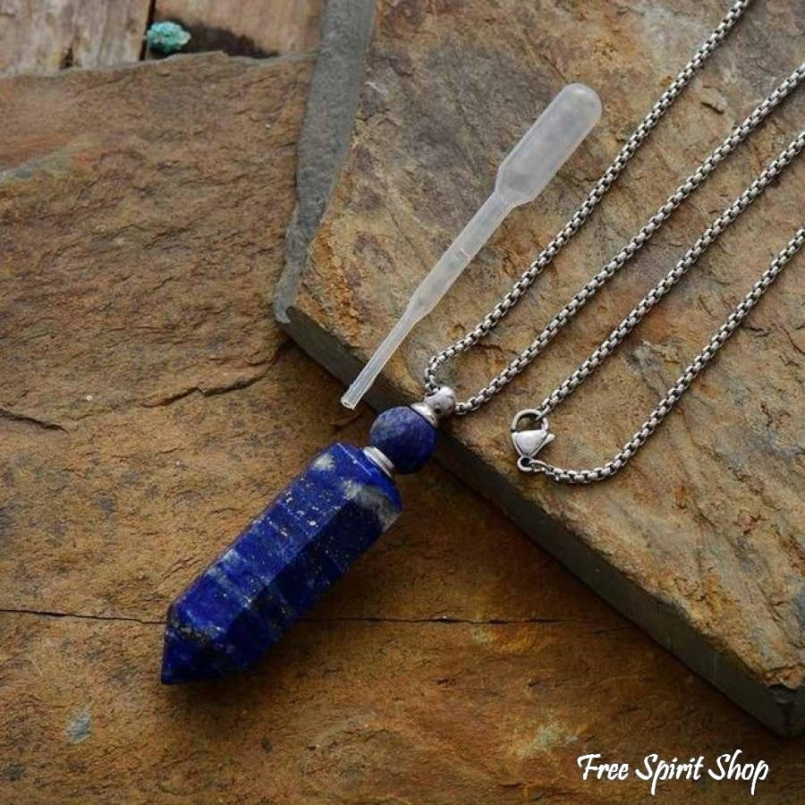 Natural Crystal Perfume Bottle Necklace - Free Spirit Shop