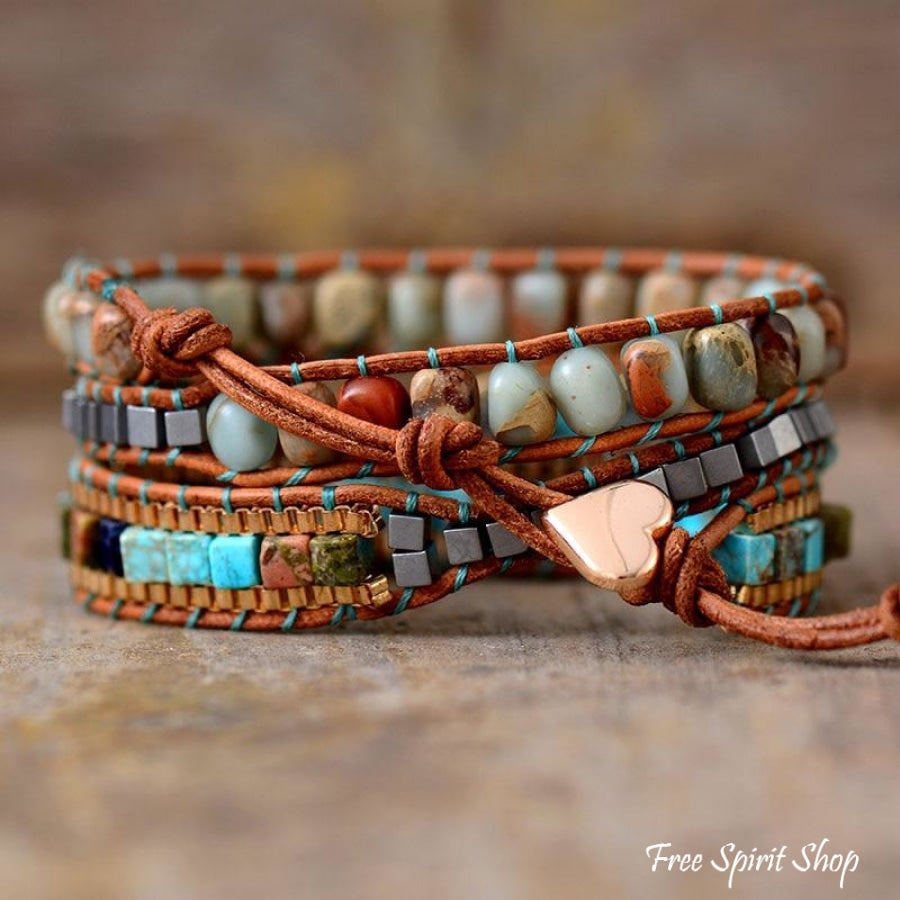 Natural Emperor Jasper Wrap Bracelet - Free Spirit Shop