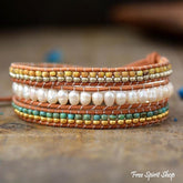 Natural Freshwater Pearl & Seed-beads Wrap Bracelet - Free Spirit Shop