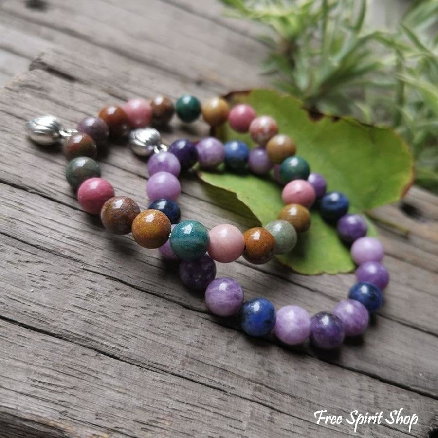 Natural Indian Agate & Amethyst Bead Bracelets - Free Spirit Shop