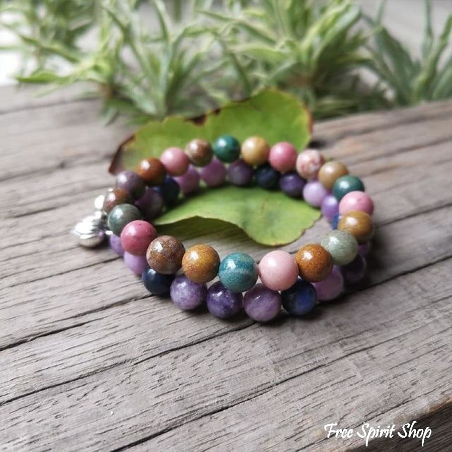 Natural Indian Agate & Amethyst Bead Bracelets - Free Spirit Shop