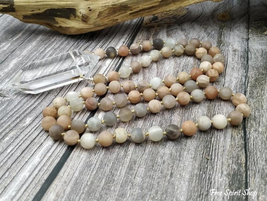 Natural Jasper & Clear Quartz Necklace - Free Spirit Shop