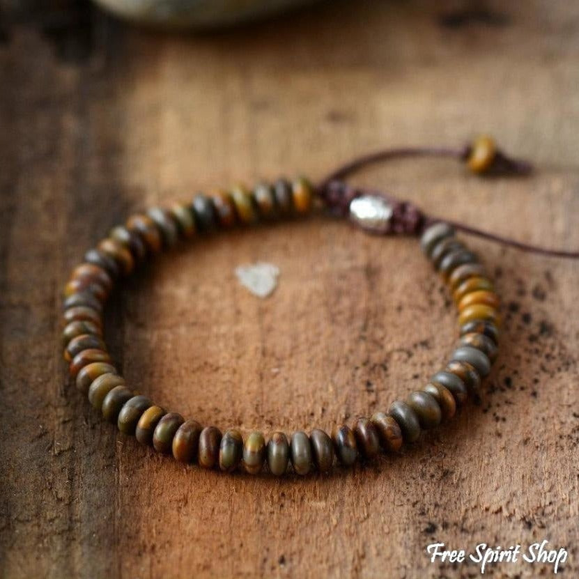 Natural Jasper Disc Shaped Beads Shamballa Bracelet - Free Spirit Shop