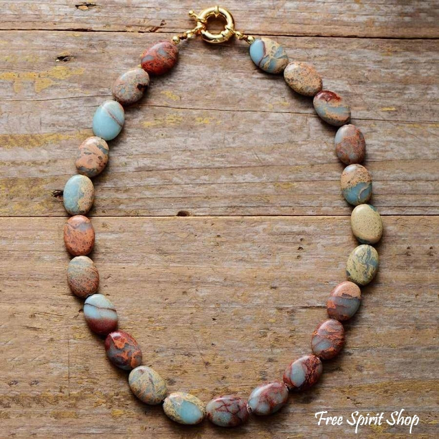 Natural Kind Jasper Gemstone Choker - Free Spirit Shop