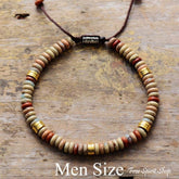 Natural King Jasper Flat Bead Bracelet - Free Spirit Shop