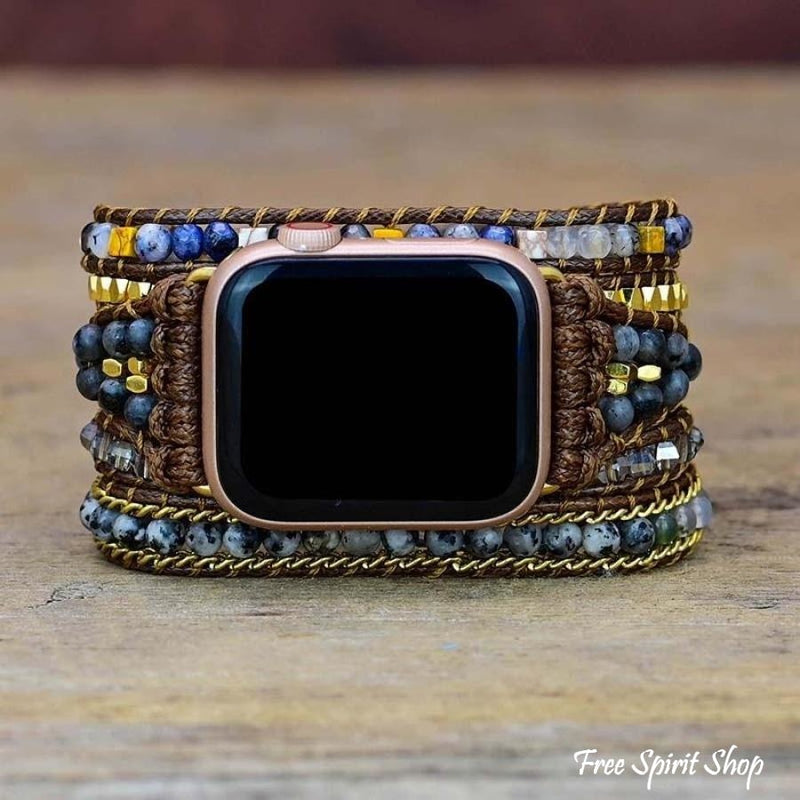 Natural Labradorite Beaded Apple Watch Band