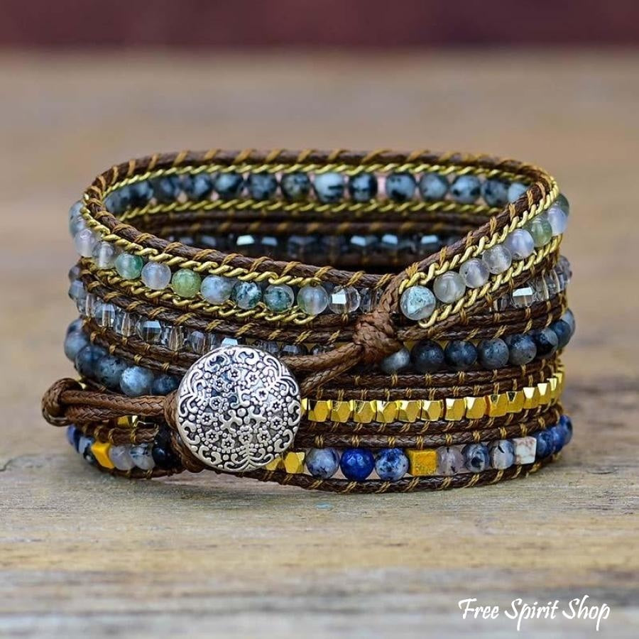 Natural Labradorite Beaded Apple Watch Band - Free Spirit Shop