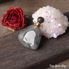 Natural Labradorite Perfume Bottle Pendant Necklace - Free Spirit Shop