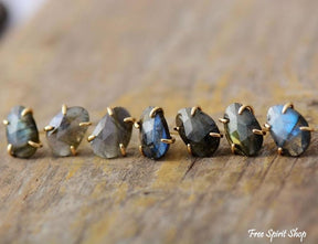 Natural Labradorite Stud Earrings - Free Spirit Shop