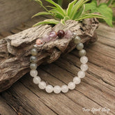 Natural Labradorite White Jade and Amethyst Bead Bracelet - Free Spirit Shop