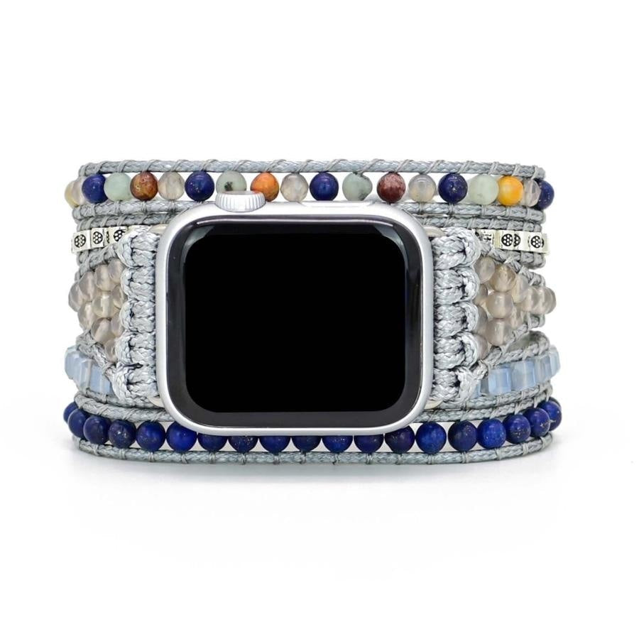 Natural Lapis Lazuli Beaded Apple Watch Band - Free Spirit Shop