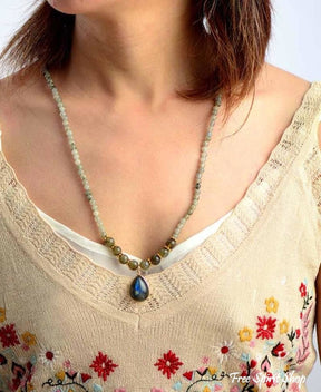 Natural Mix Labradorite Beaded Bracelet / Necklace - Free Spirit Shop