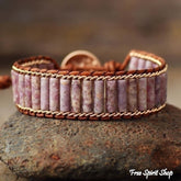 Natural Purple Lepidolite Tube Wrap Bracelet - Free Spirit Shop