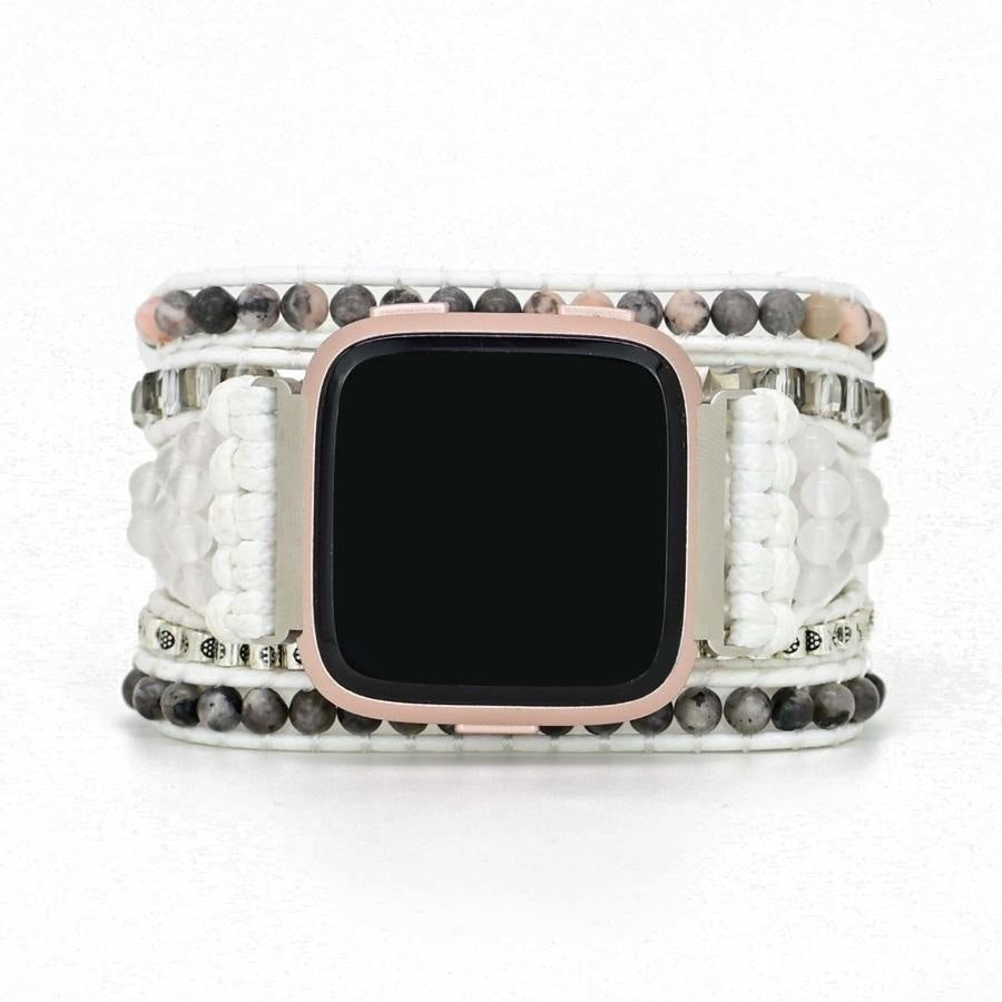 Natural Rhodonite & Labradorite Beaded Fitbit Versa Watch Band - Free Spirit Shop