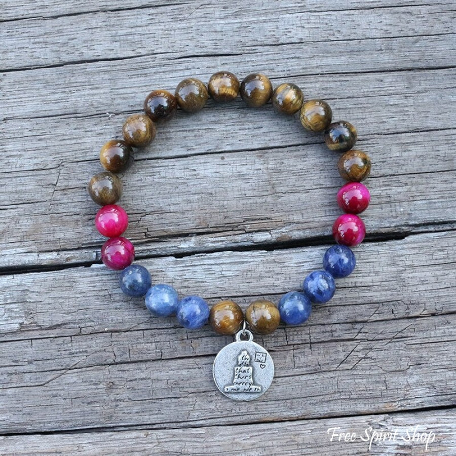 Natural Tiger Eye & Sodalite Bead Bracelet - Free Spirit Shop