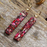 Pink & Red Jasper Heart Earrings - Free Spirit Shop
