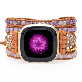 Purple Amethyst Bead Fitbit Watch Band - Free Spirit Shop