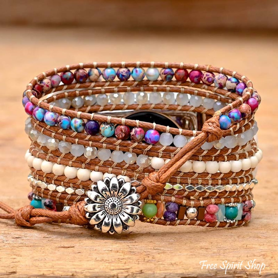 Purple Jasper & Mixed Bead Apple Watch Band - Free Spirit Shop