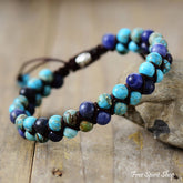 Turquoise Howlite & Blue Sodalite Braided Bracelet - Free Spirit Shop
