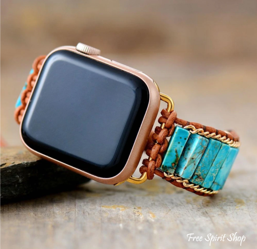 Turquoise Jasper Tube Apple Watch Band - Free Spirit Shop